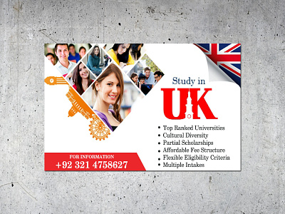 Study in UK branding brochure design flyer illustration logo magazine ad newspaper ad