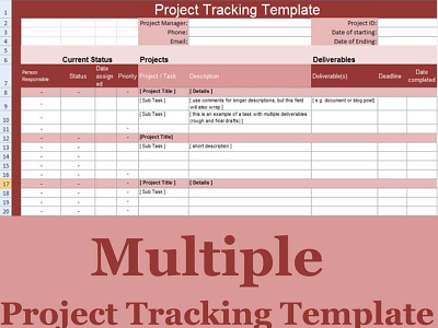 Advanced Multiple Project Tracking Template Excel branding dashboards design professionals project project management project managers project planning projects templates ui