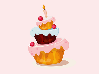 Pie for birthday design graphic design illustration
