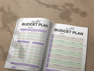 Monthly and Weekly Budgett Plan design graphic design