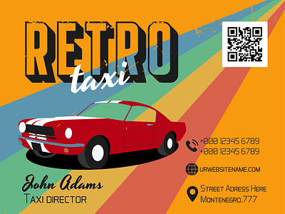 Illustration for visit card in retro style graphic design illustration visit card