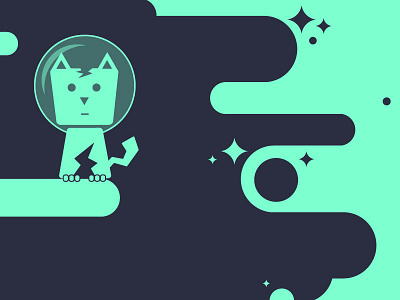 WIP Space Meow animal cat geometric illustration kitten meow shapes space space cat vector