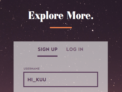 DailyUI - 1 - Sign up dailyui explore hi kuu ios kuuhubbard mobile mobile ui sign up ui user interface