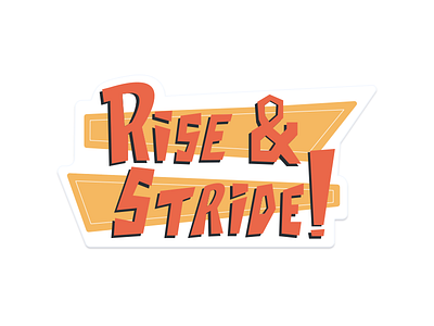Rise & Stride type lettering rise and stride stridekick type vector