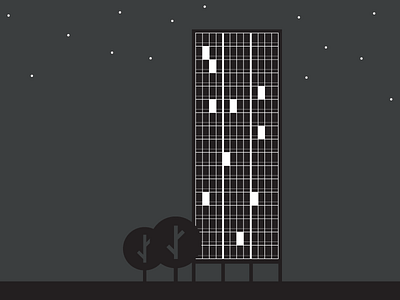 Building study 001 city dark scale hi kuu illustration kuuhubbard minimal night vector