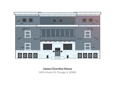 James Charnley House architecture chiarchitecture chicago gold coast hikuu illustration kuuhubbard simple city vector