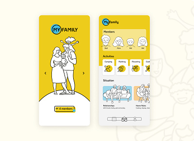 MY FAMILY app design illustration ui ux