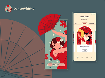 Dance with me! app design illustration ui ux