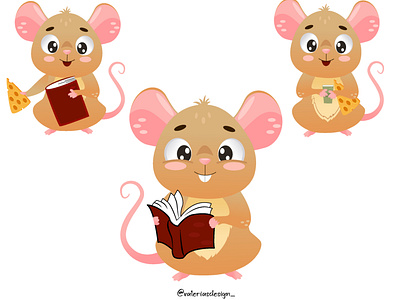 Cute mouse character set adobe illustrator character design children illustration christmas character christmas set cute animals cute character cute mouse cute set design hire me illustration kids book kids character kids illustration mouse set nft character nft design pretty illustration typography