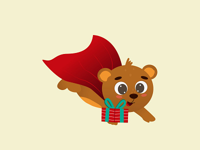 Cute bear superman character