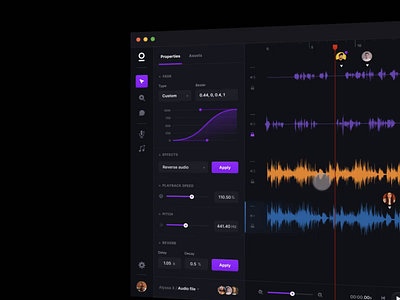 Sonuum — The web-based collaborative audio editor after effects animated audio audio player collaborative coming soon dark editor figma gif music product startup tool ui upcoming web webapp website