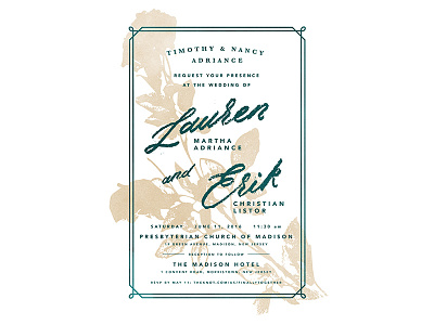 Erik & Lauren Wedding Invite