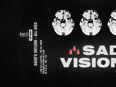 Sadistic Vision Gig Poster brain brains flyer gig layout poster type typography