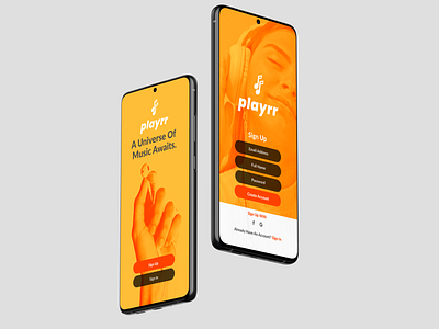 Sign In Page for Playrr (A Music Player App). app design graphic design minimal ui ux