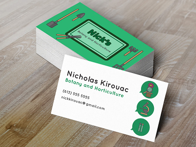 Botany and Horticulture Business Card botany business card flat design gardening green horticulture plants