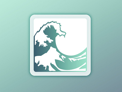 Classic Waves App Icon app emoji flat gradient green icon waves