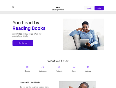 BookClub Landing Page design design landing page product design ui