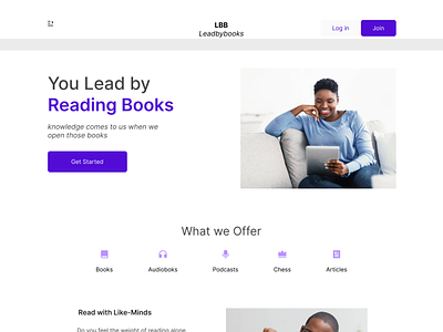 BookClub Landing Page design