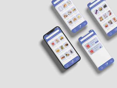 Shop app x UI exploration app application basic blue box branding design detail figma grocery icons image neat photoshop screen shop simple ui ux