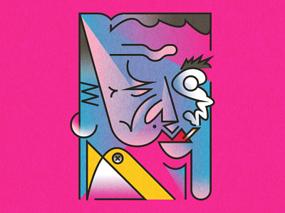 The Smoker abstract art cartoon colorful cubism digital art graphic design illustration illustrator line art portrait