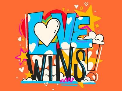 Love WINS! design digital handlettering illustration lettering love procreate procreate art type typography