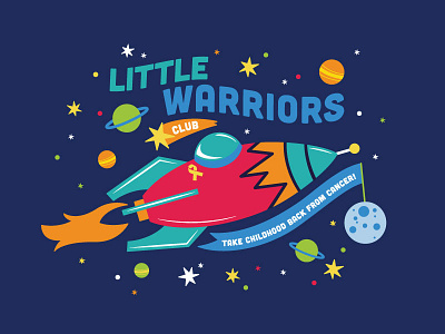 Little Warriors Club childhood children design illustration imagination shirt space spaceship stars threadless vector warriors