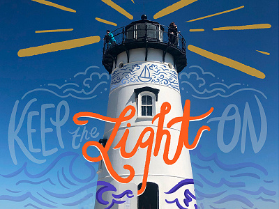 Lighthouse design digital handlettering lettering light lighthouse marthas vineyard mixedmedia photo procreate type typography