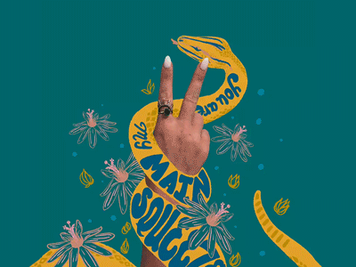 My main SQUEEZE! aftereffects animate animation design digital gif handdrawn handlettering illustration lettering mixedmedia peace photo procreate snake squeeze type typography