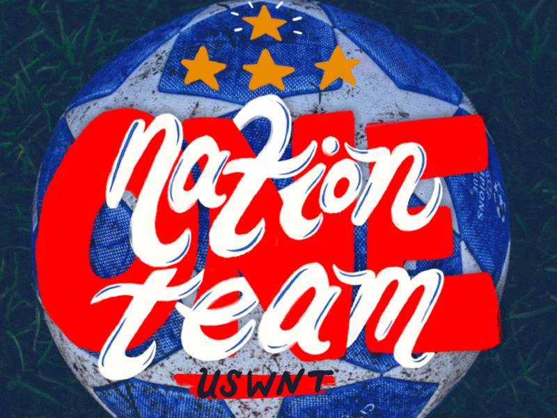 THE World Champs! after effects animate animation design digital fifa fifaworldcup france gif handlettering lettering photo procreate soccer type typography uswnt women empowerment womens worldcup