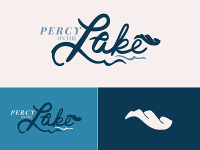 Percy on the Lake branding design digital handlettering lake lettering logo mountains procreate real estate real estate logo south carolina type typography