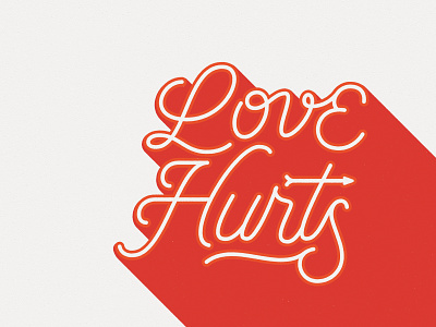 Love Hurts february lettering love monoline red script typography valentines