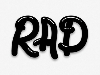 Rad black bubble letters hand drawn lettering letters minimal script squishy typography vancouver