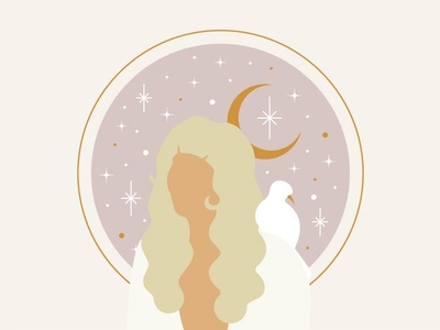 Dreams bird california dove fleetwood mac girl illustration minimal moon queen retro sky stars stevie nicks vancouver