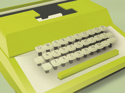 Typewriter digital illustration object