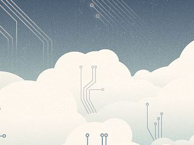 The Cloud cloud computing digital illustration technology