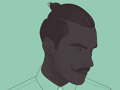 Gallery of Mo charity digital illustration moustache movember self portrait