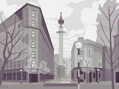 Seven Dials background digital illustration landscape london scene