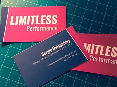 Limitless Performance branding business cards creation design performance sports sports training