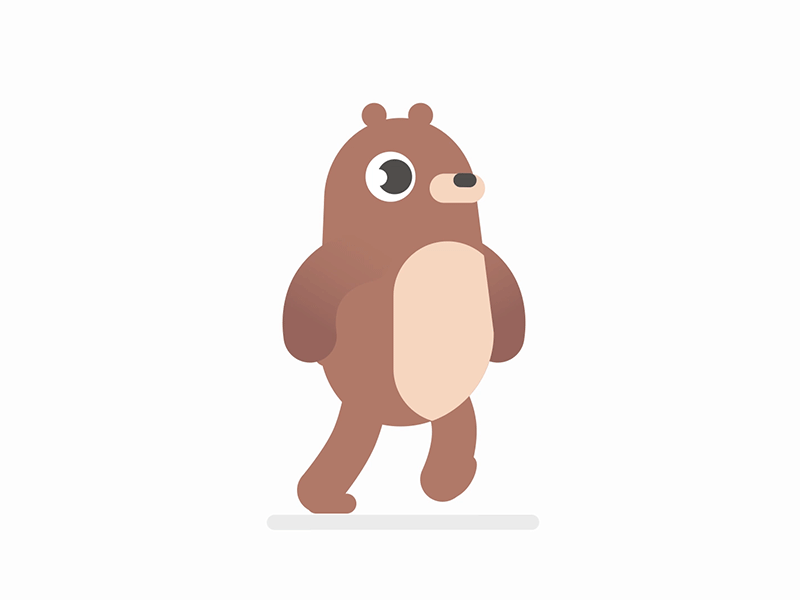 A walking bear aftereffects animate animation bear character characterdesign graphic graphicdesign motion motiongraphics walk walkcycle