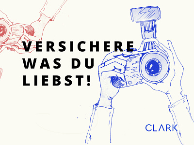 CLARK - Social Media Banner banner camera clark drawing illustration insurance sketch socialmediabanner typography
