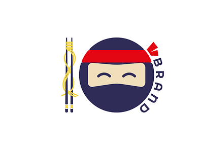 Ramen Ninja Logo cutelogo cutelogodesign ilustration japanese logo ninjalogo noodle ramenlogo restaurant simplelogo