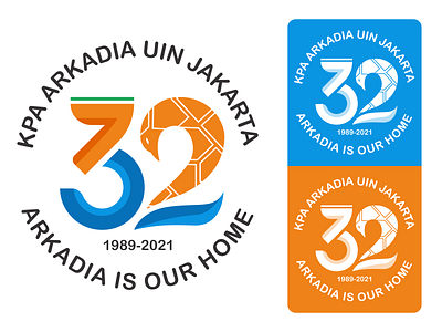 Logo Anniversary 32 KPA Arkadia UIN Syarif Hidayatullah Jakarta geometricdesign graphic design logo