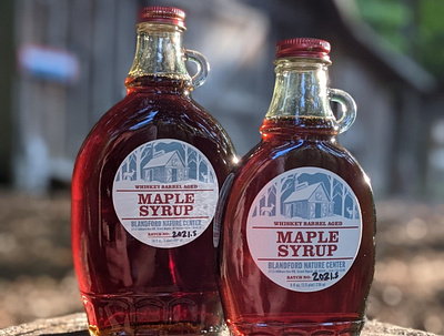 Maple Syrup Label french toast glass bottle grand rapids illustration label maple syrup maple tree michigan syrup nature center package design packaging pancakes snow sugar shack syrup texture tree winter