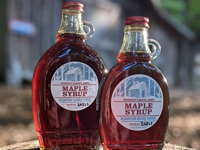 Maple Syrup Label french toast glass bottle grand rapids illustration label maple syrup maple tree michigan syrup nature center package design packaging pancakes snow sugar shack syrup texture tree winter