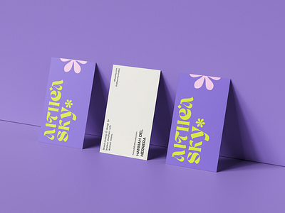 Althea Sky Business Cards abstract design bold branding business cards design designer female designer feminine branding graphic design icon logo logo design packaging design swiss design typography