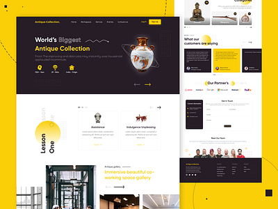 Antique Collection - website model branding figma illustration typography ui vector web web design