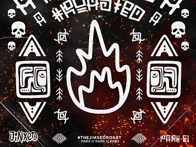 JINXED NETWORK - The Roast 2020 // Event Flyer adobe photoshop aztec event creative event flyer fiery flyer design furious graphic design jinxed network roast skulls typography