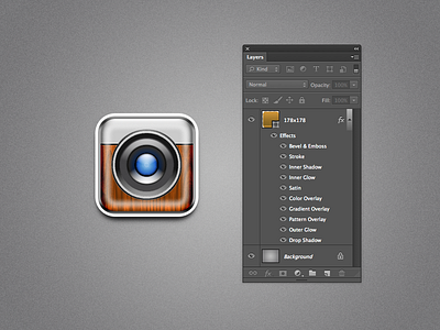 One Layer Style Camera.psd camera icon photoshop psd wood