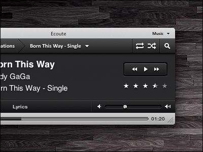 ECOUTE 2 BLACK app black customization interface mac music music player player redesign theme ui