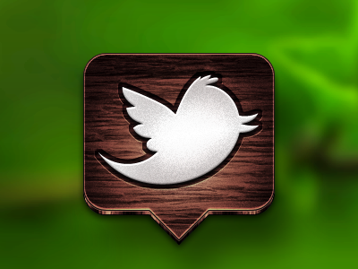 twitter wood icon